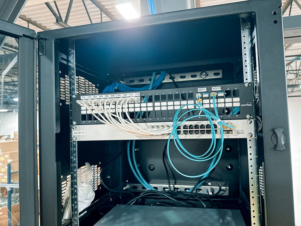 Commercial network cabling completed project photo