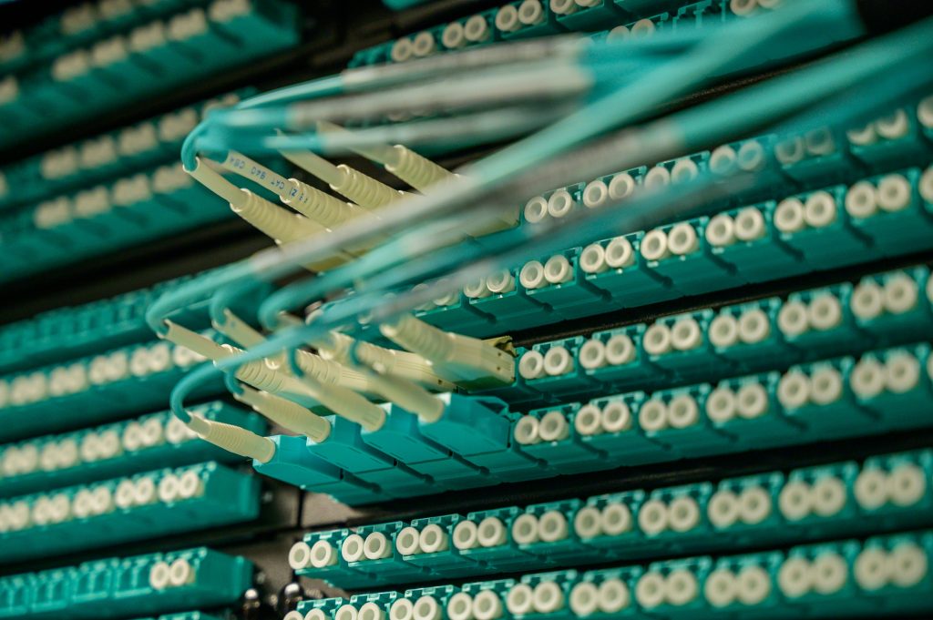 Fiber optic backbone installation in commercial facility